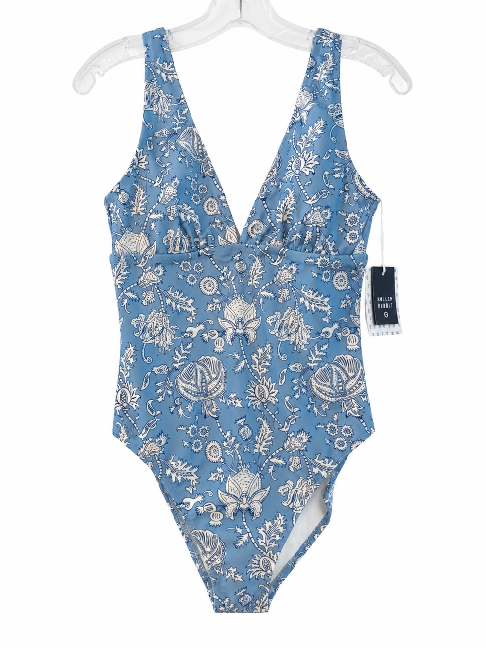 Roller Rabbit x Target Blue Floral One Piece Swimsuit S 4-6 NWT